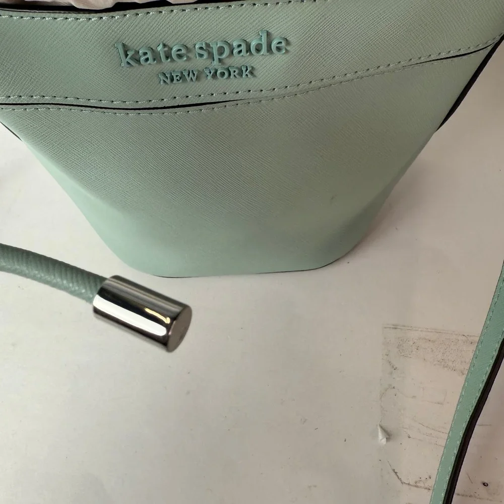 Kate Spade Cameron Small Mint Bucket Drawstring 2 Way Bag